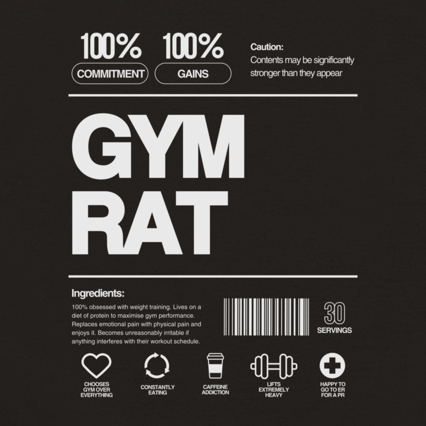 Gym Rat Hoodie Black