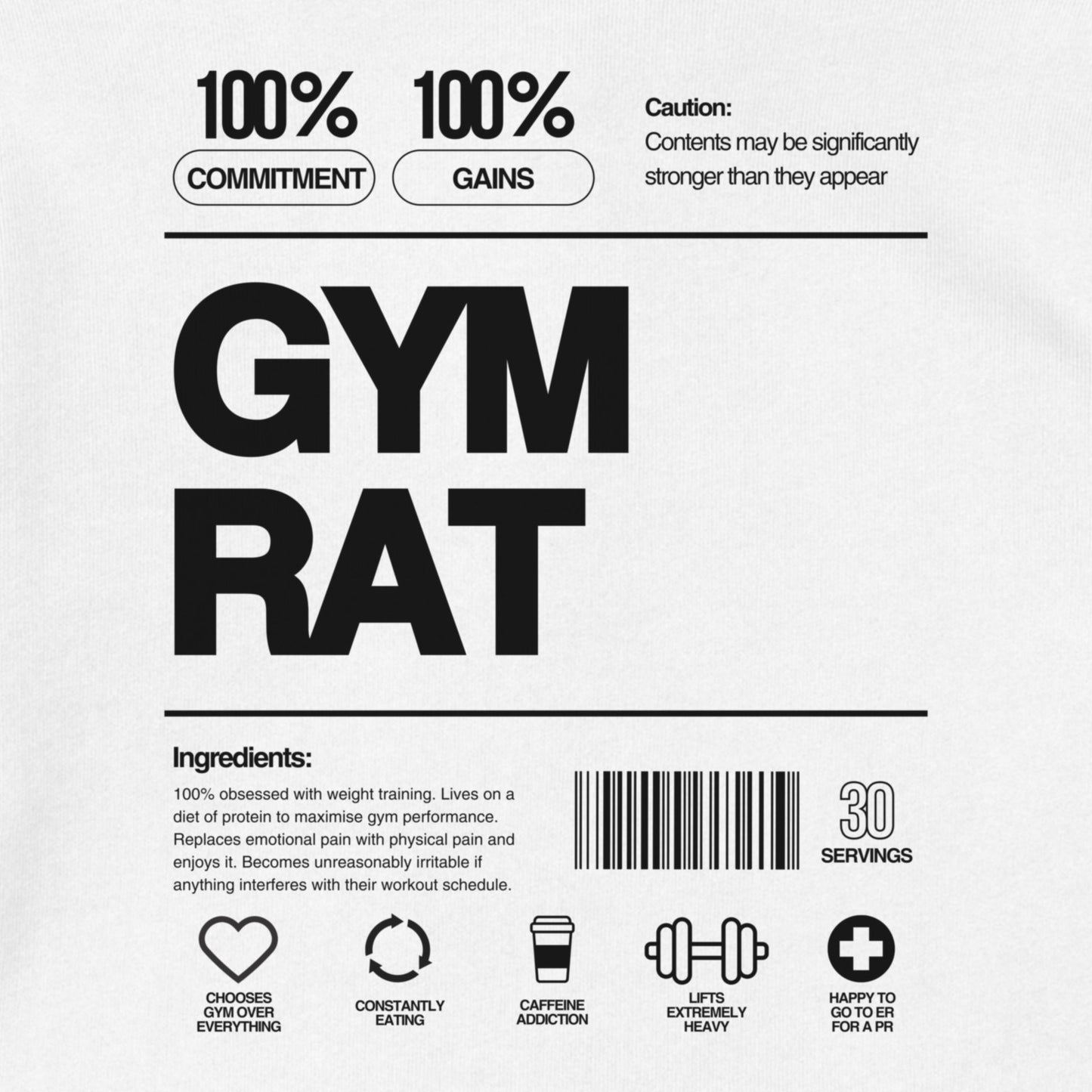 Gym Rat Hoodie White