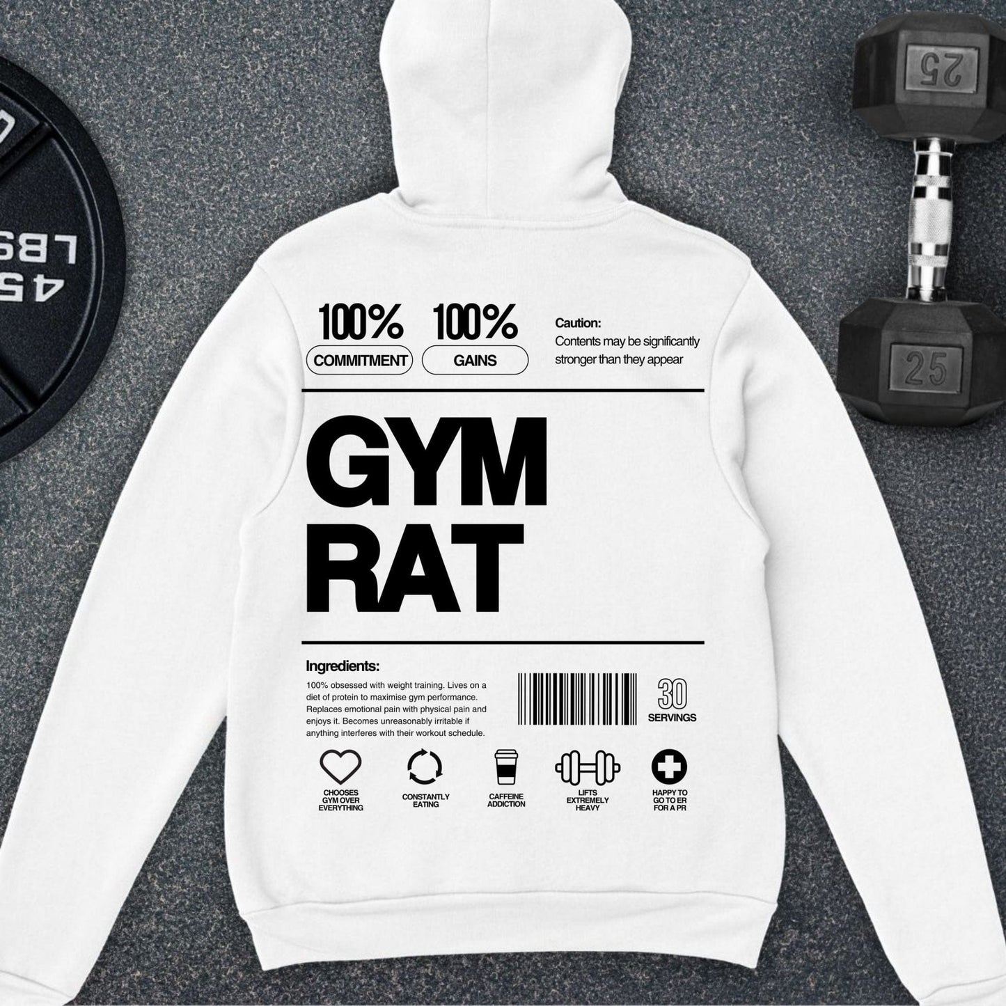 Gym Rat Hoodie White