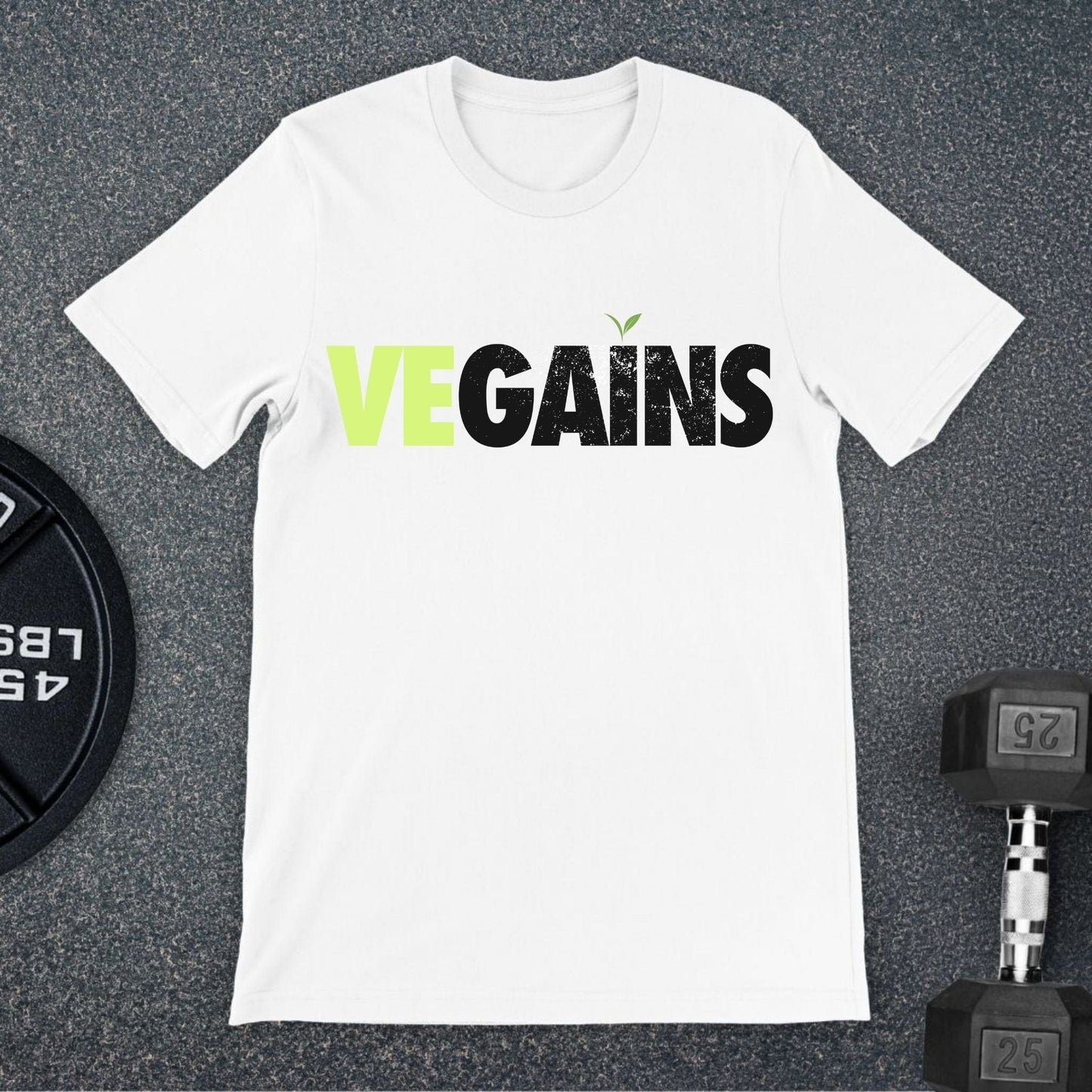 Vegains Vegan Gym T-Shirt White