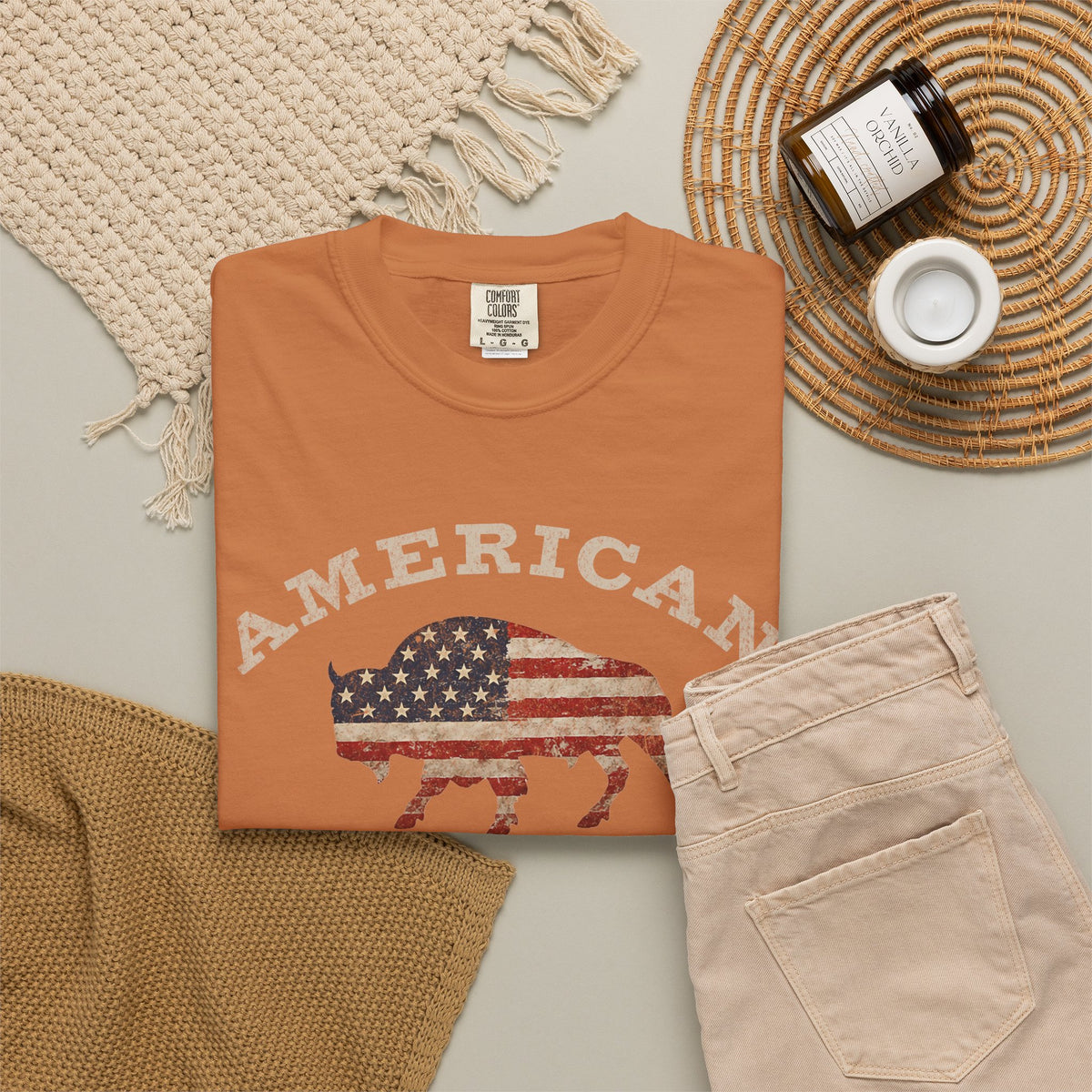 Fall American Muscle Bison Premium T-Shirt