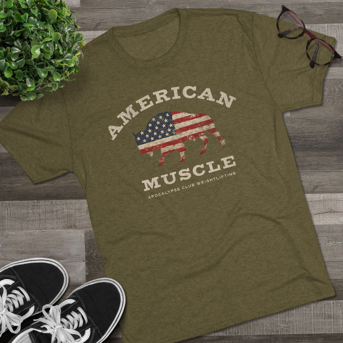 American Muscle Bison Tri-Blend T-Shirt