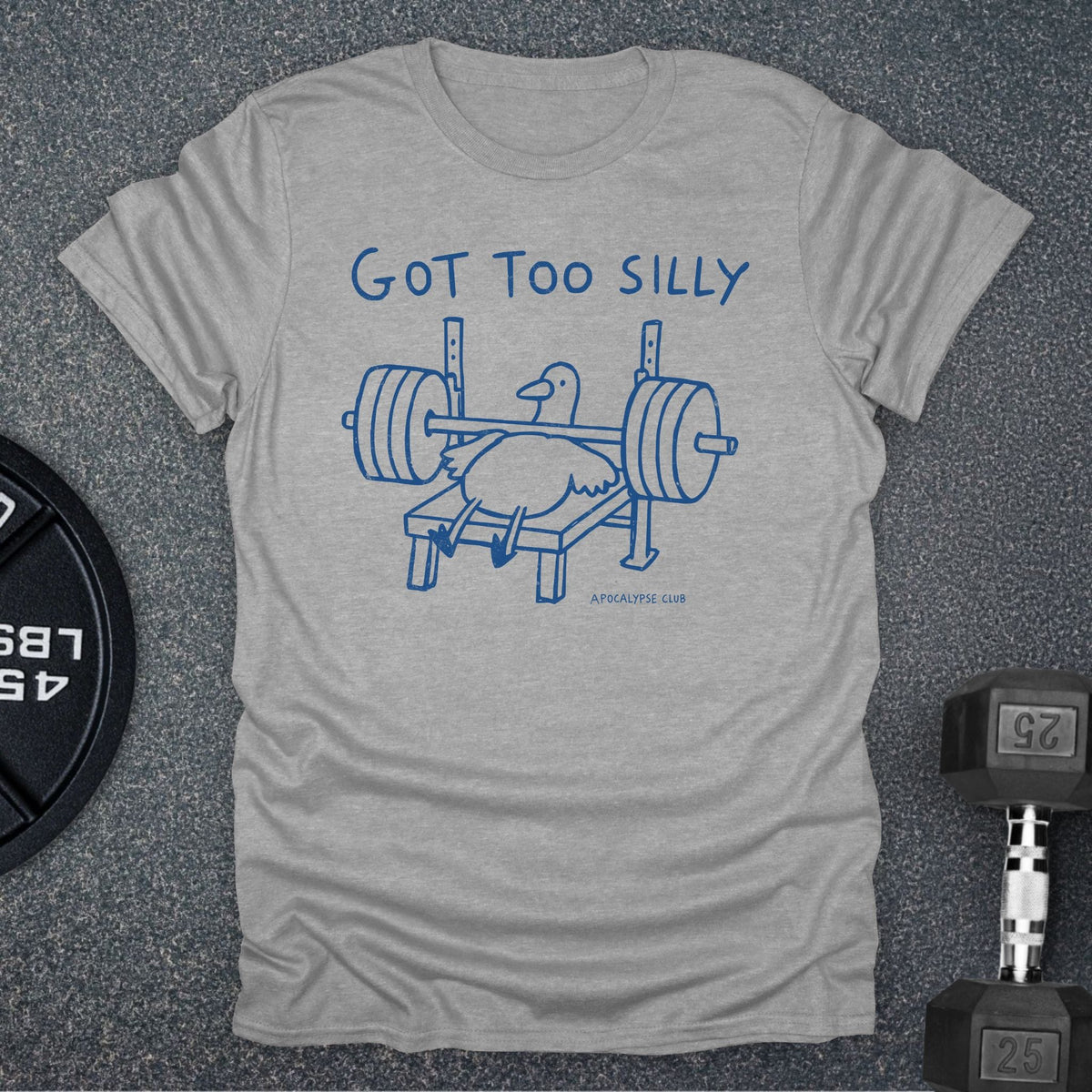 Apocalypse Club Got Too Silly Sport Grey gym t-shirt