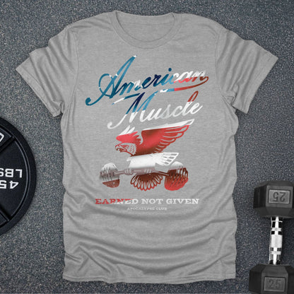 American Muscle Emblem Flag T-Shirt