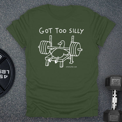 Apocalypse Club Got Too Silly Military Green gym t-shirt