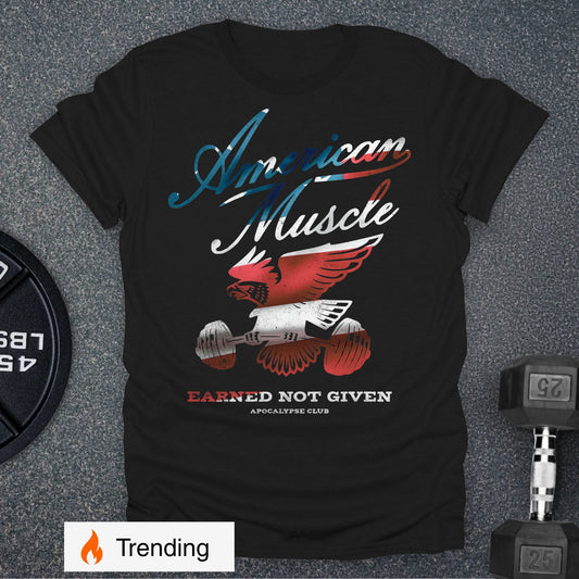 American Muscle Emblem Flag T-Shirt