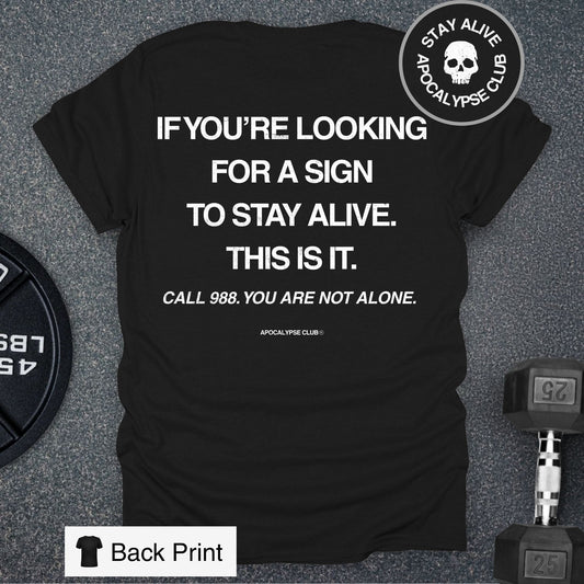 Apocalypse Club Stay Alive Club Black gym t-shirt