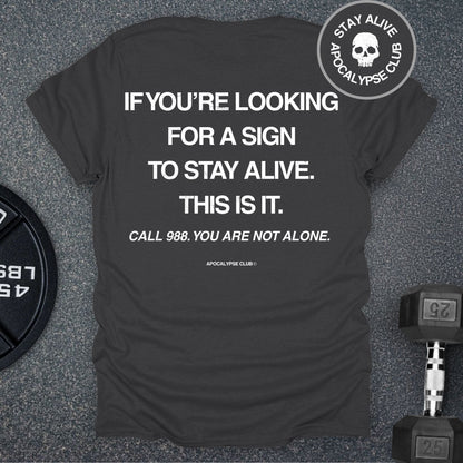 Apocalypse Club Stay Alive Club Charcoal gym t-shirt