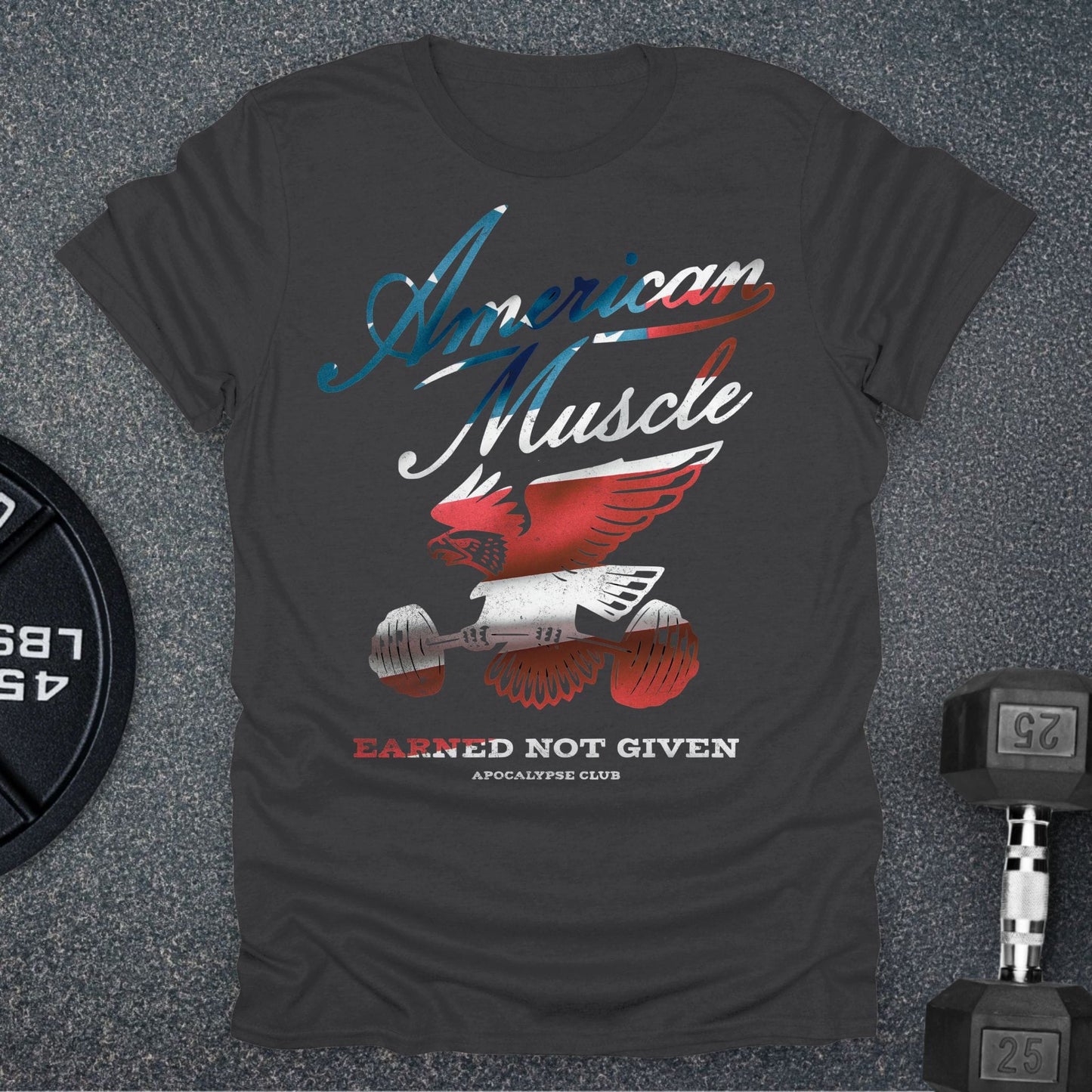 American Muscle Emblem Flag T-Shirt