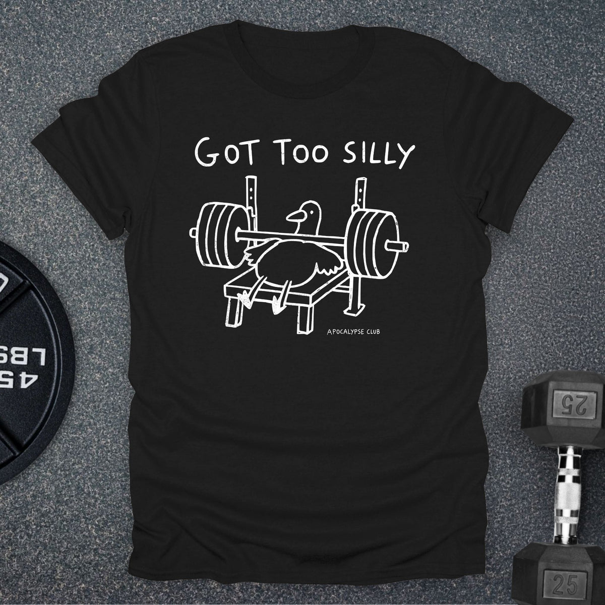 Apocalypse Club Got Too Silly Black gym t-shirt