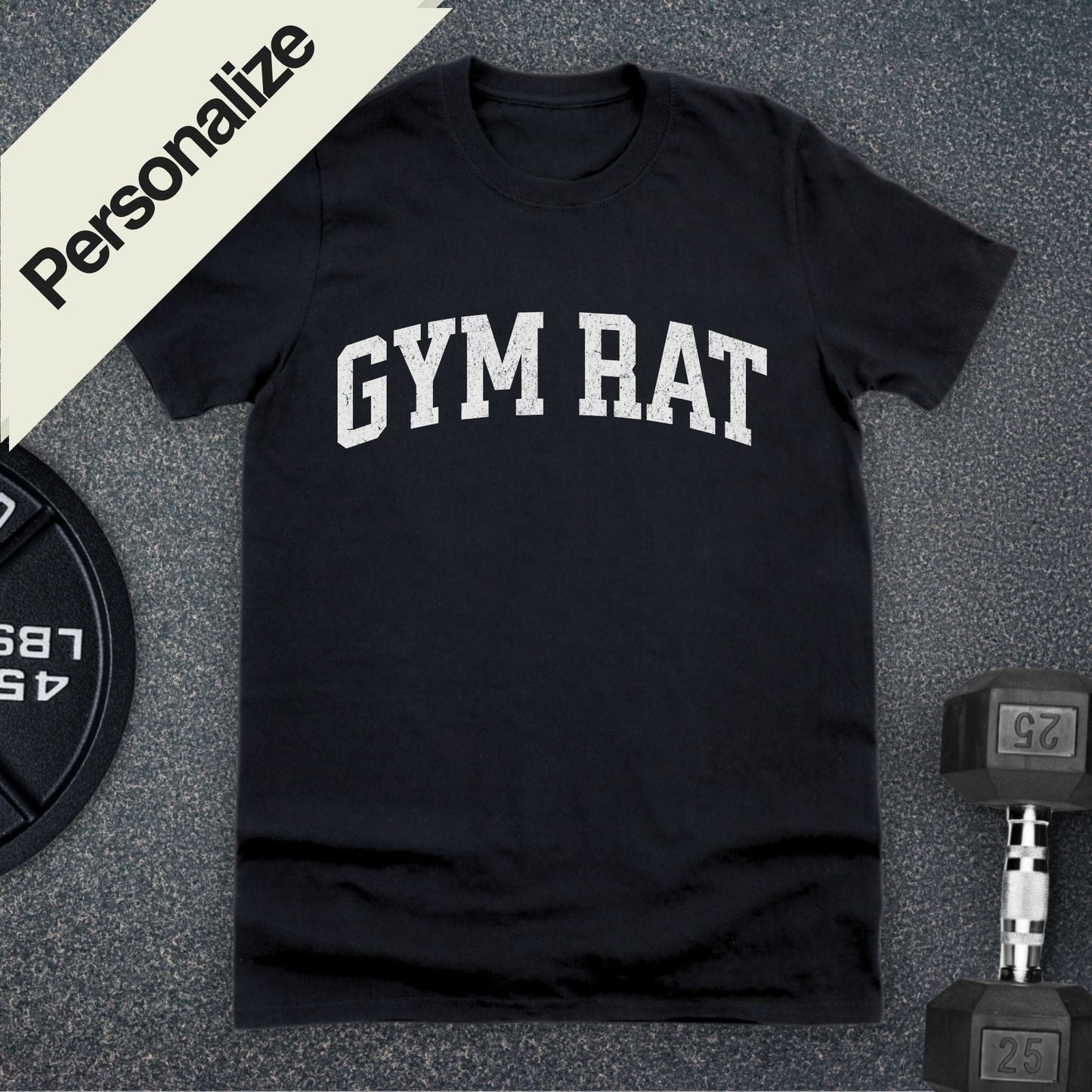 Personalized College Gym Rat T-Shirt