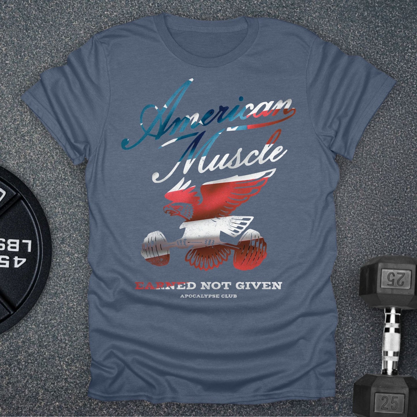 American Muscle Emblem Flag T-Shirt