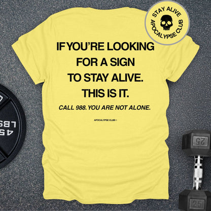 Apocalypse Club Stay Alive Club Cornsilk gym t-shirt
