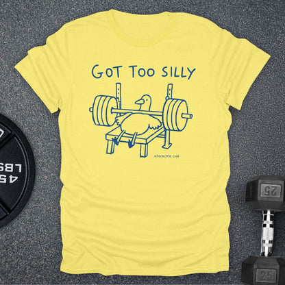Apocalypse Club Got Too Silly Cornsilk gym t-shirt