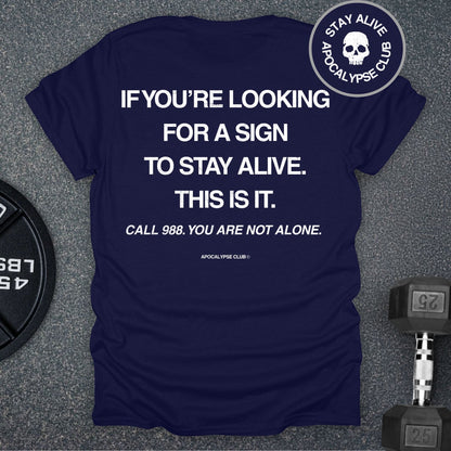 Apocalypse Club Stay Alive Club Navy gym t-shirt
