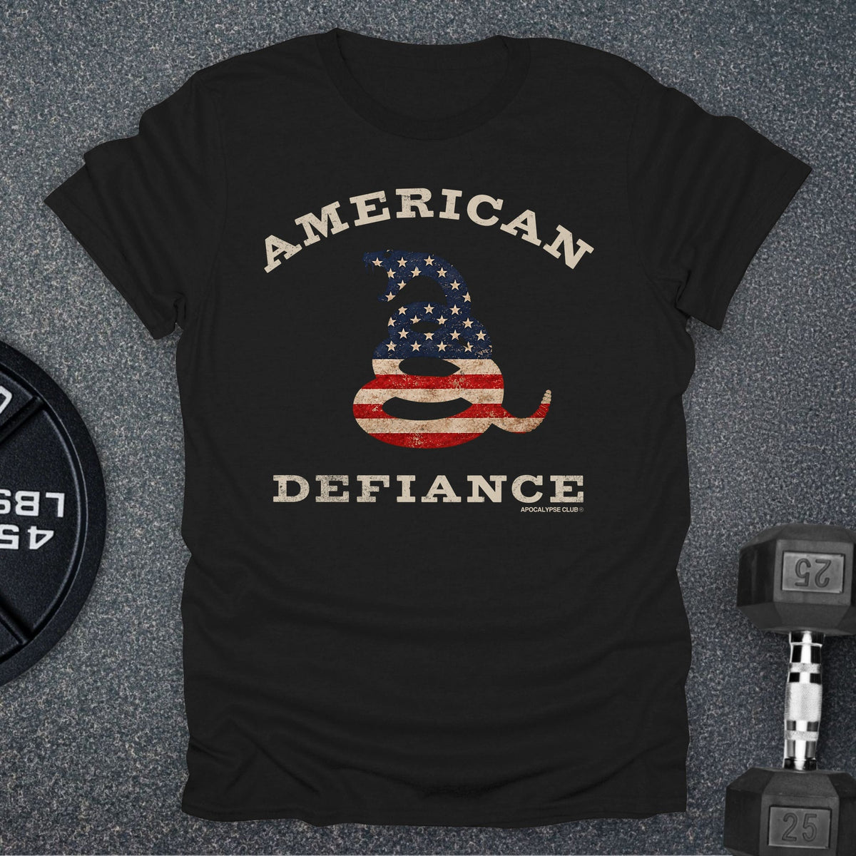 Apocalypse Club American Defiance Snake Black gym t-shirt