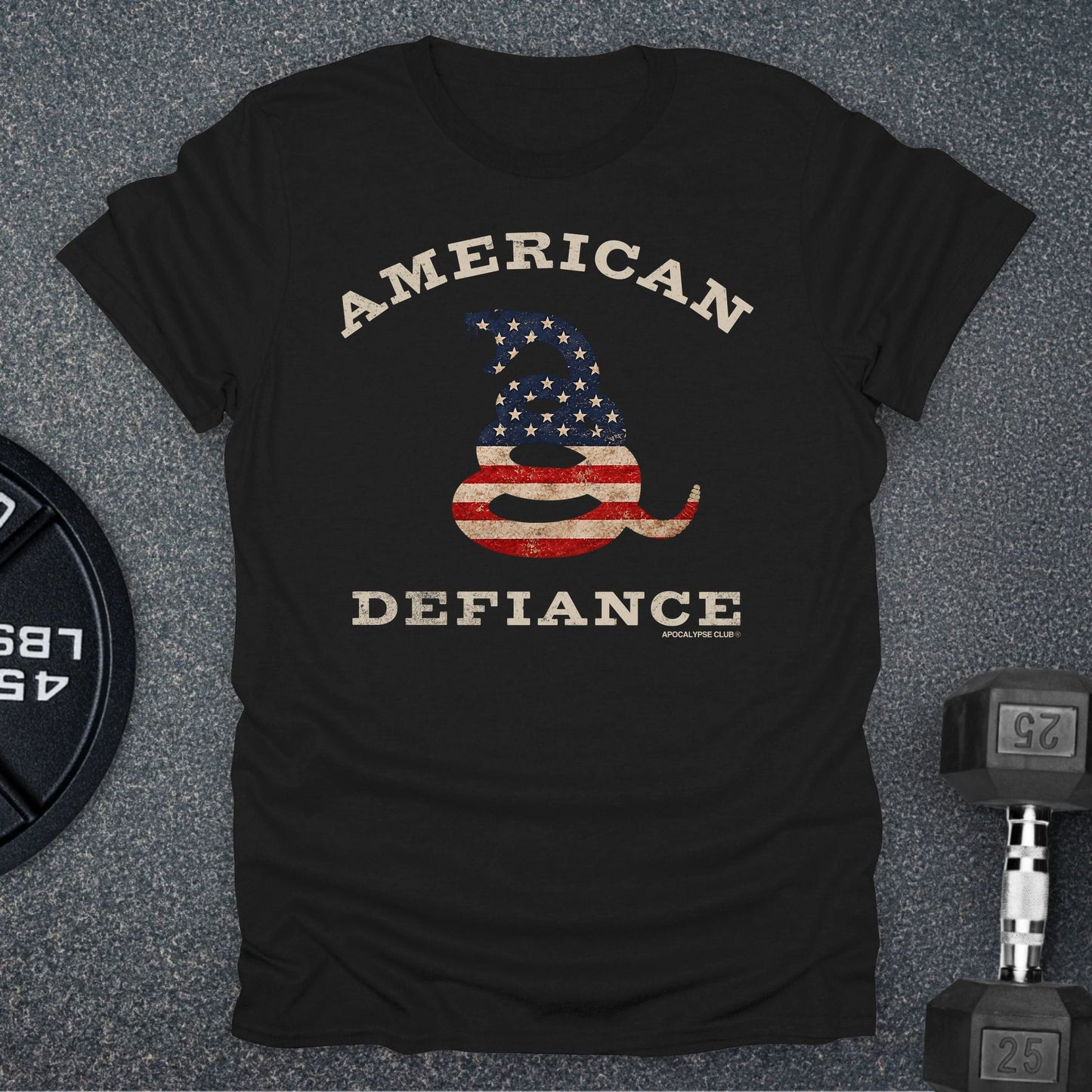 Apocalypse Club American Defiance Snake Black gym t-shirt