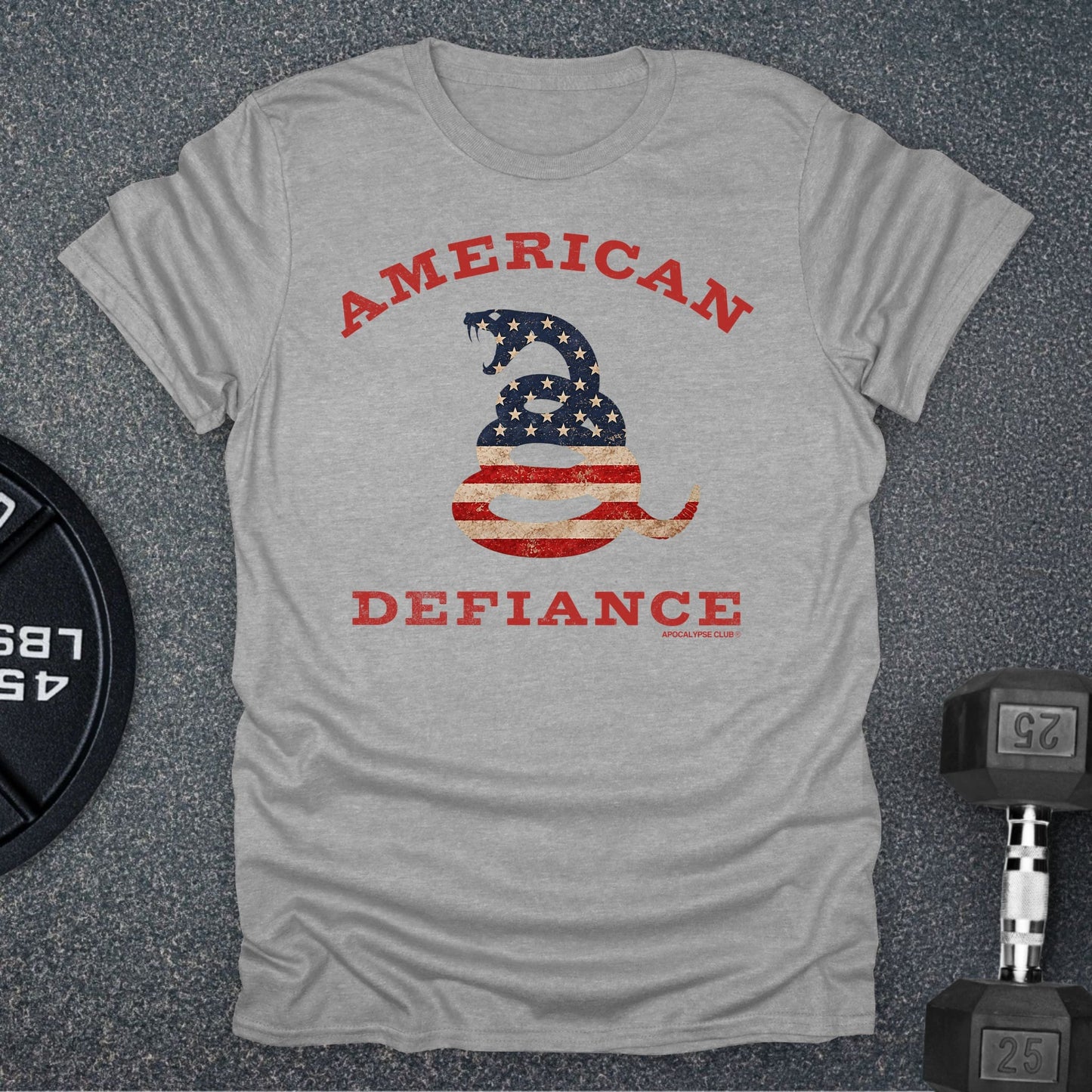 Apocalypse Club American Defiance Snake Sport Grey gym t-shirt