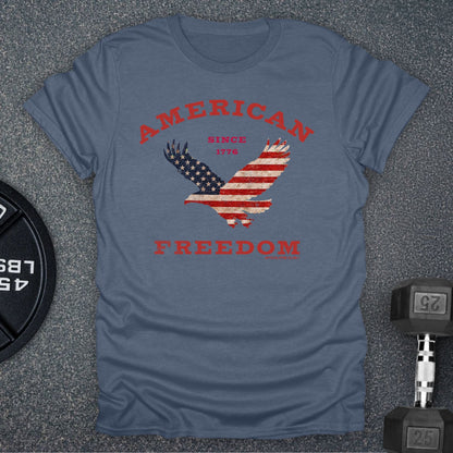 Apocalypse Club American Freedom Eagle Heather Indigo gym t-shirt