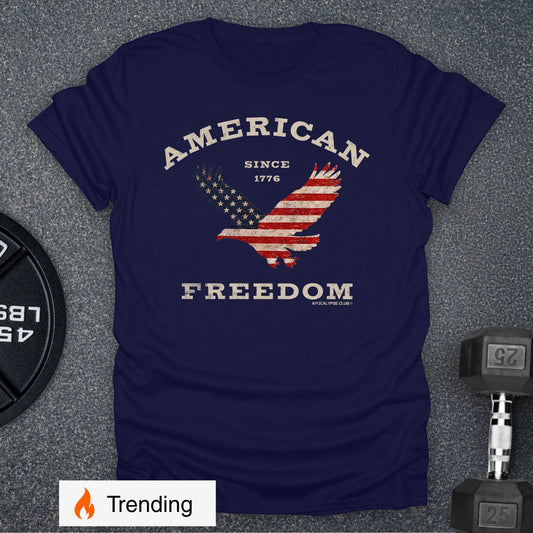 Apocalypse Club American Freedom Eagle Navy gym t-shirt