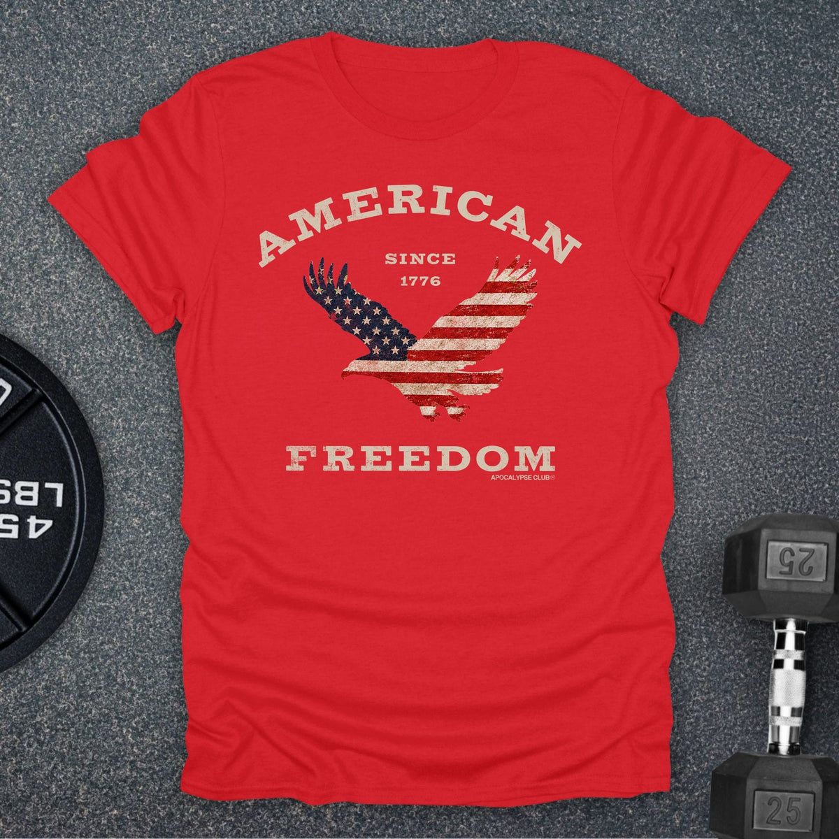 Apocalypse Club American Freedom Eagle Red gym t-shirt