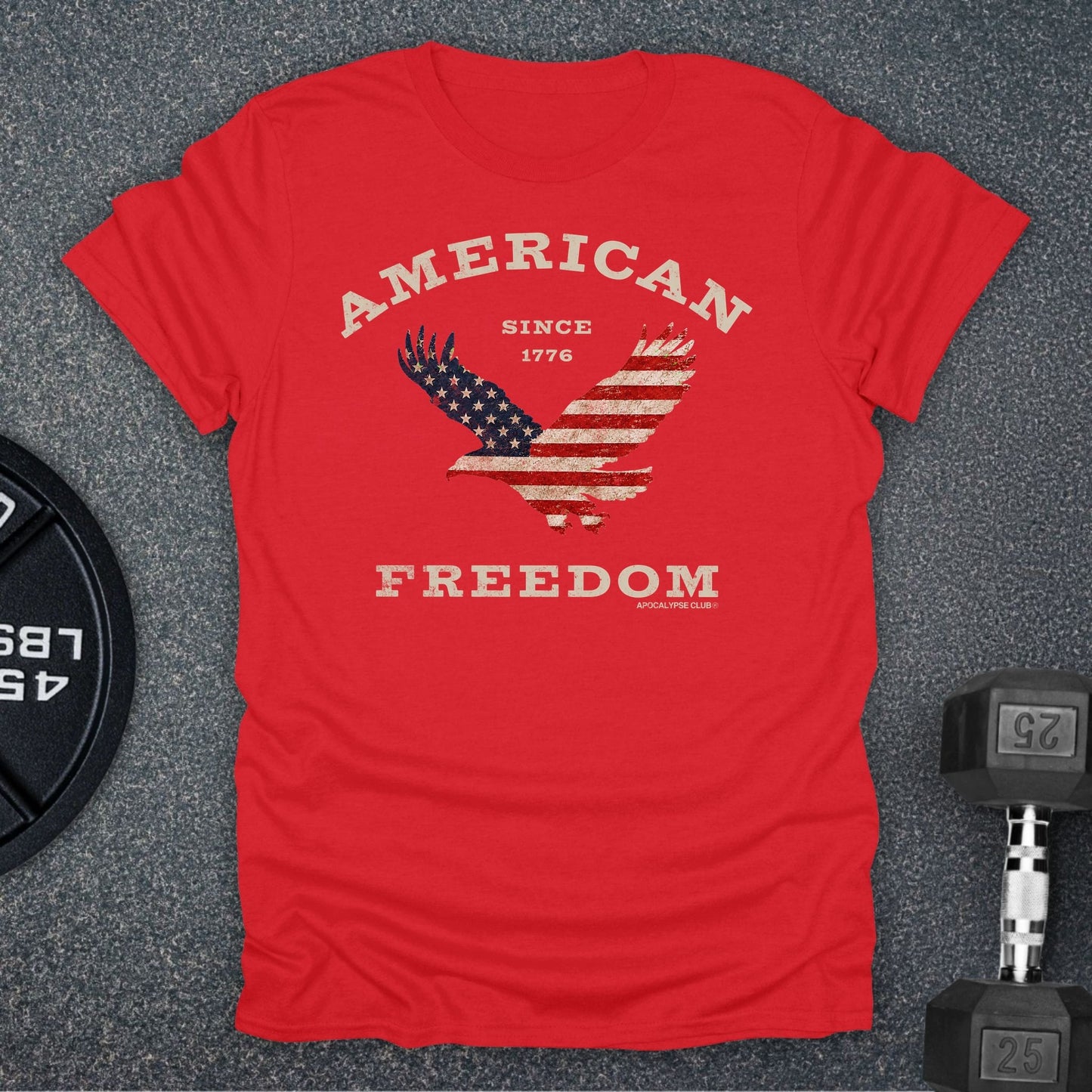 Apocalypse Club American Freedom Eagle Red gym t-shirt