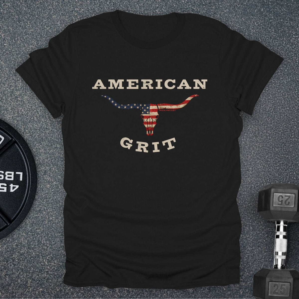Apocalypse Club American Grit Longhorn Black gym t-shirt