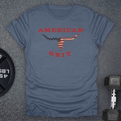 Apocalypse Club American Grit Longhorn Heather Indigo gym t-shirt