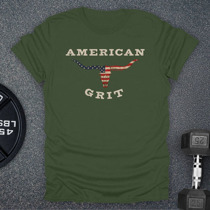 Apocalypse Club American Grit Longhorn Military Green gym t-shirt
