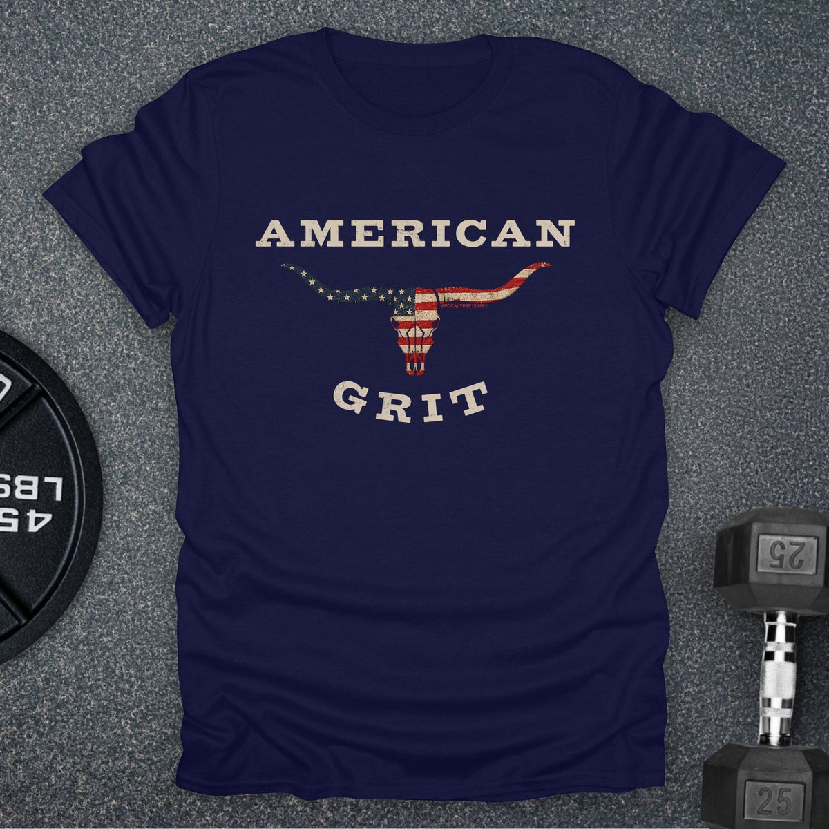 Apocalypse Club American Grit Longhorn Navy gym t-shirt