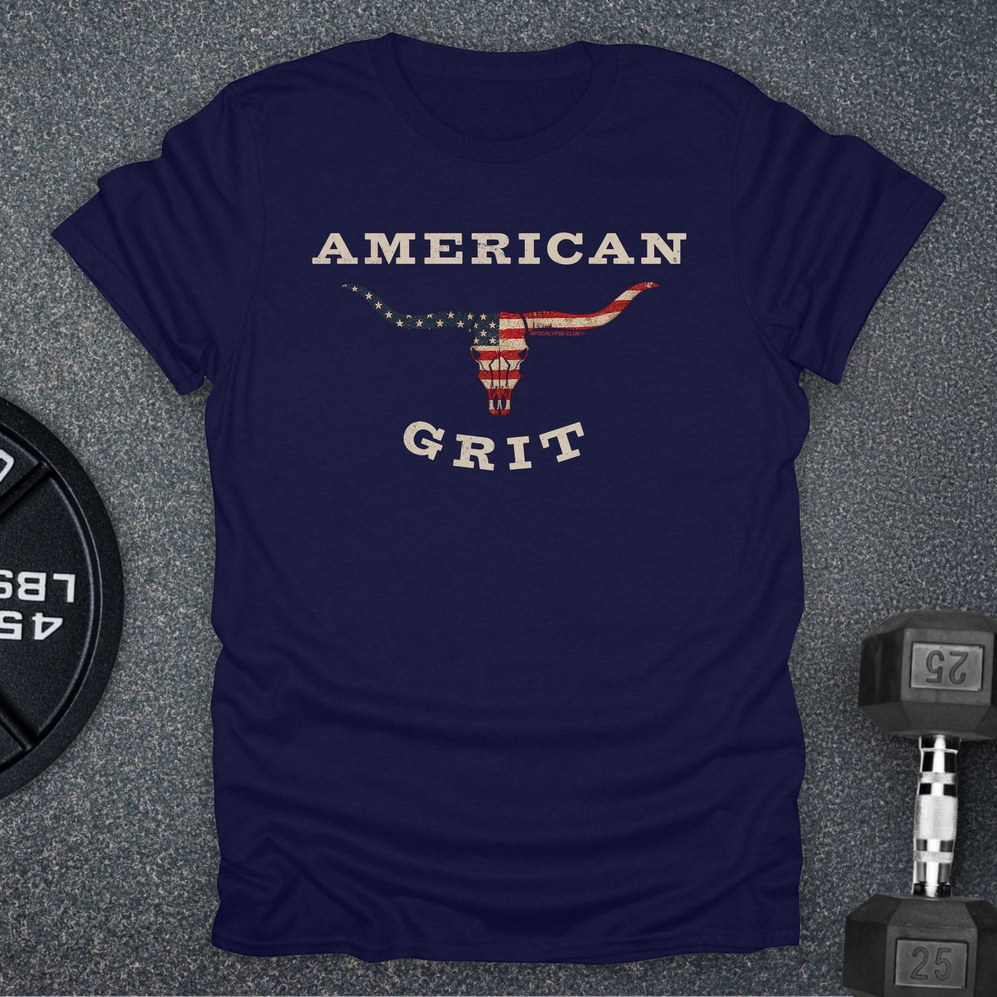 Apocalypse Club American Grit Longhorn Navy gym t-shirt