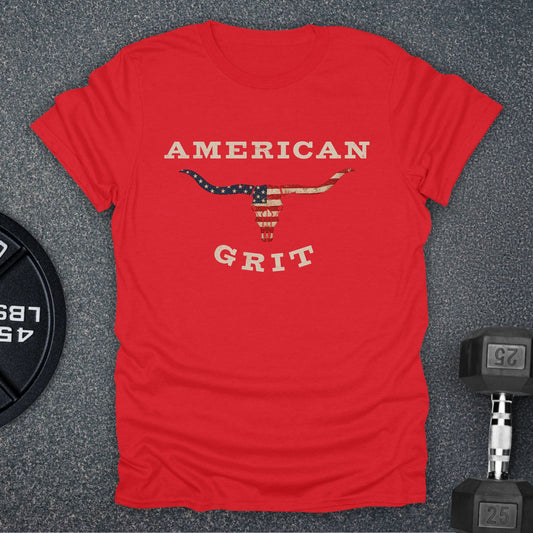 Apocalypse Club American Grit Longhorn Red gym t-shirt