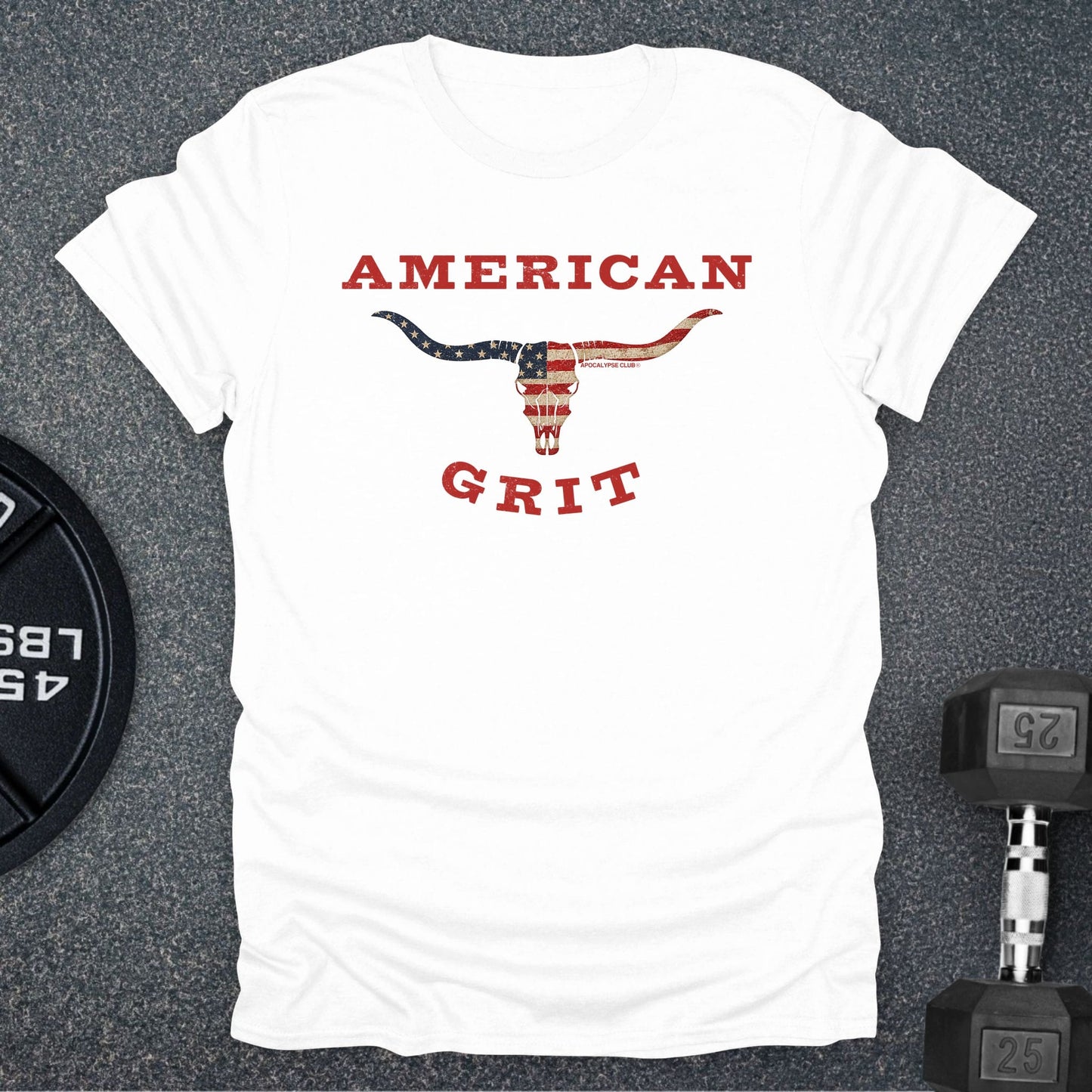 Apocalypse Club American Grit Longhorn White gym t-shirt