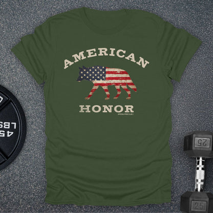 Apocalypse Club American Honor Wolf Military Green gym t-shirt