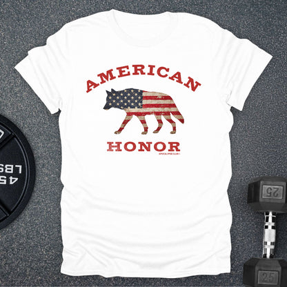 Apocalypse Club American Honor Wolf White gym t-shirt