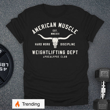 Apocalypse Club American Muscle Frontier Black gym t-shirt