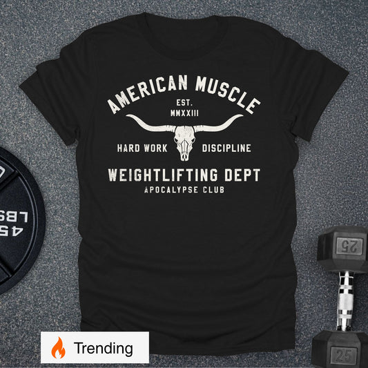 Apocalypse Club American Muscle Frontier Black gym t-shirt
