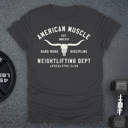 Apocalypse Club American Muscle Frontier Charcoal gym t-shirt