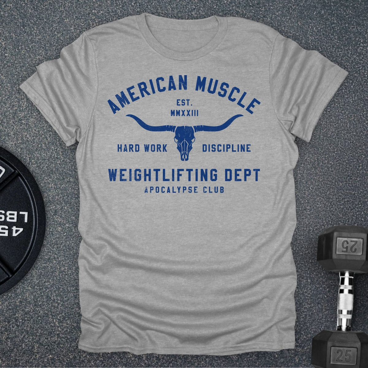 Apocalypse Club American Muscle Frontier Sport Grey gym t-shirt