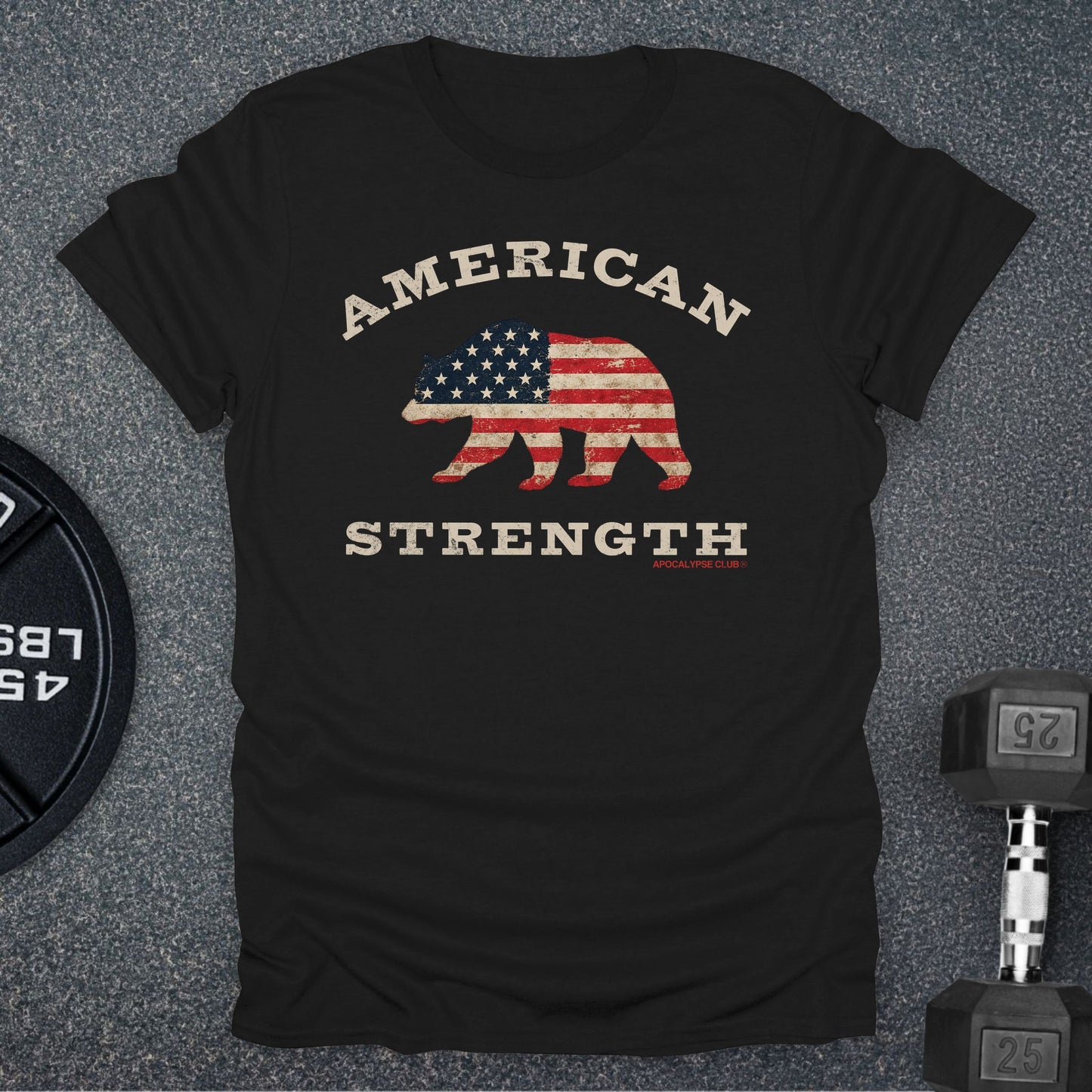 Apocalypse Club American Strength Bear Black gym t-shirt