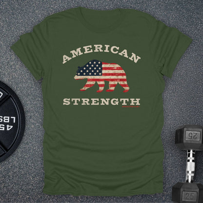 Apocalypse Club American Strength Bear Military Green gym t-shirt
