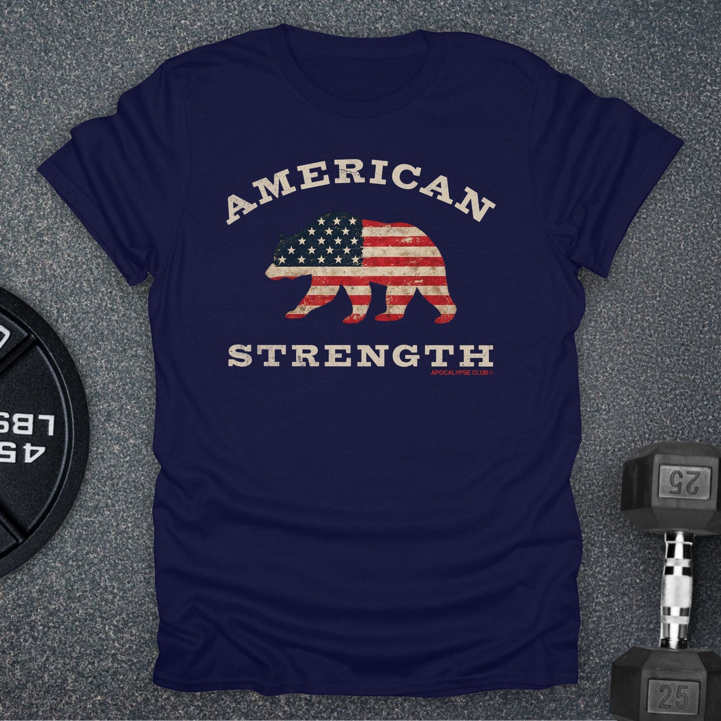 Apocalypse Club American Strength Bear Navy gym t-shirt