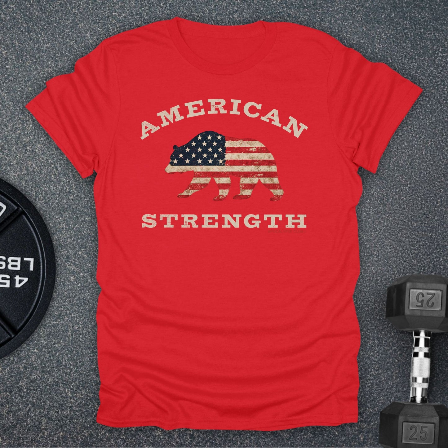 Apocalypse Club American Strength Bear Red gym t-shirt