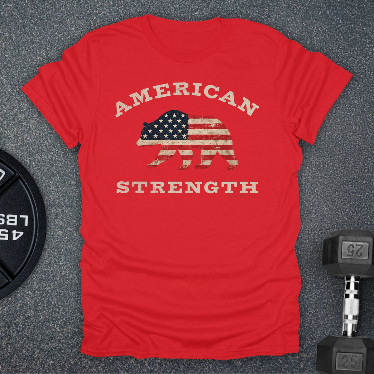 Apocalypse Club American Strength Bear Red gym t-shirt