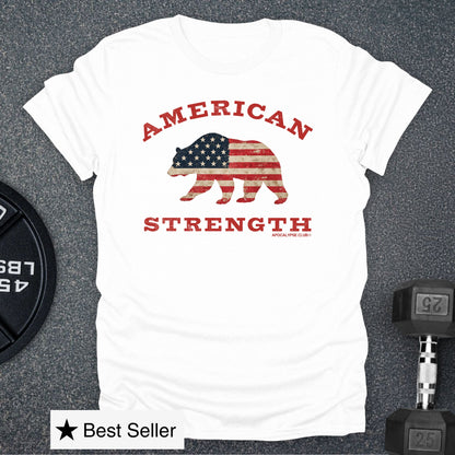 Apocalypse Club American Strength Bear White gym t-shirt