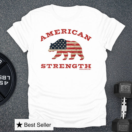 Apocalypse Club American Strength Bear White gym t-shirt