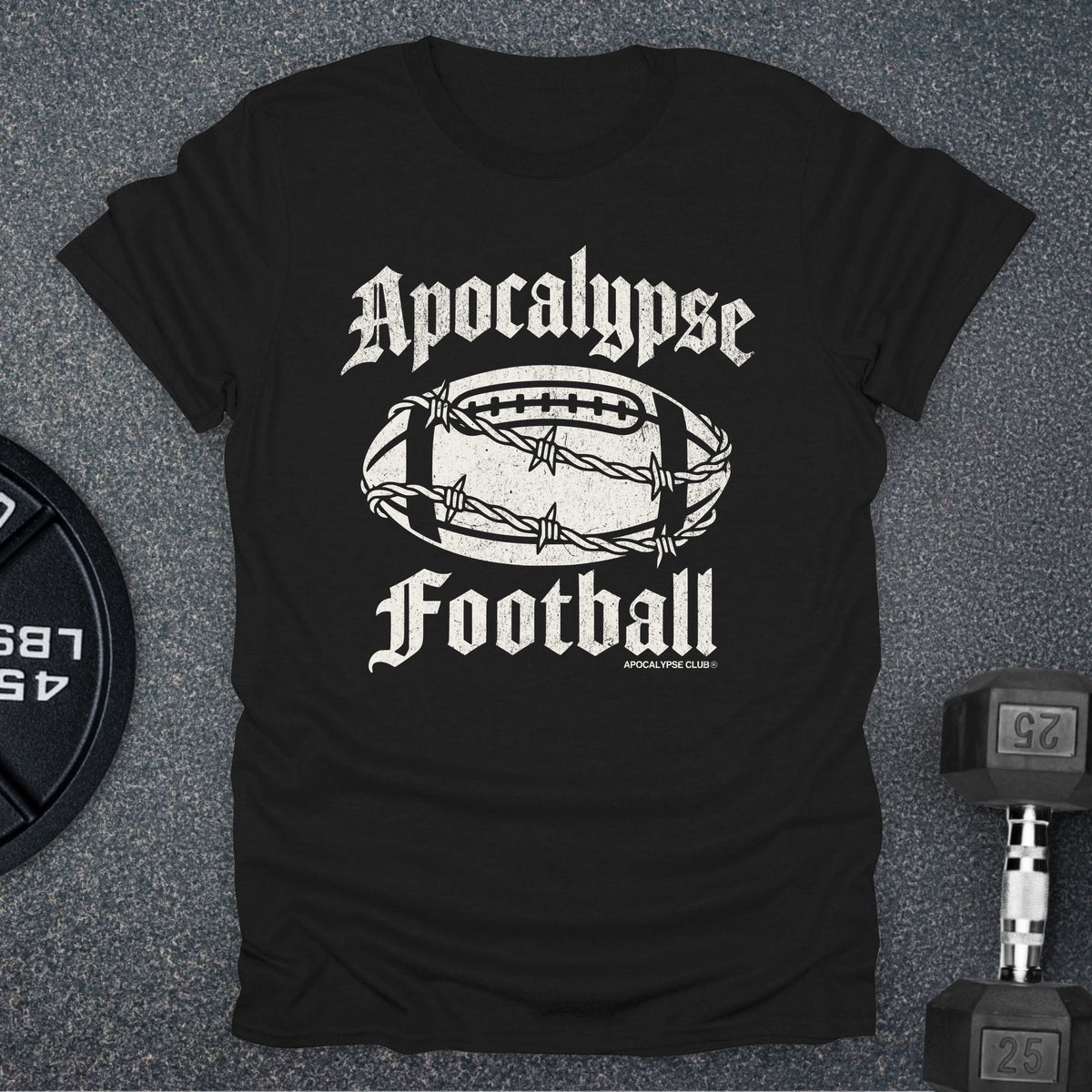 Apocalypse Club Apocalypse Football Black gym t-shirt