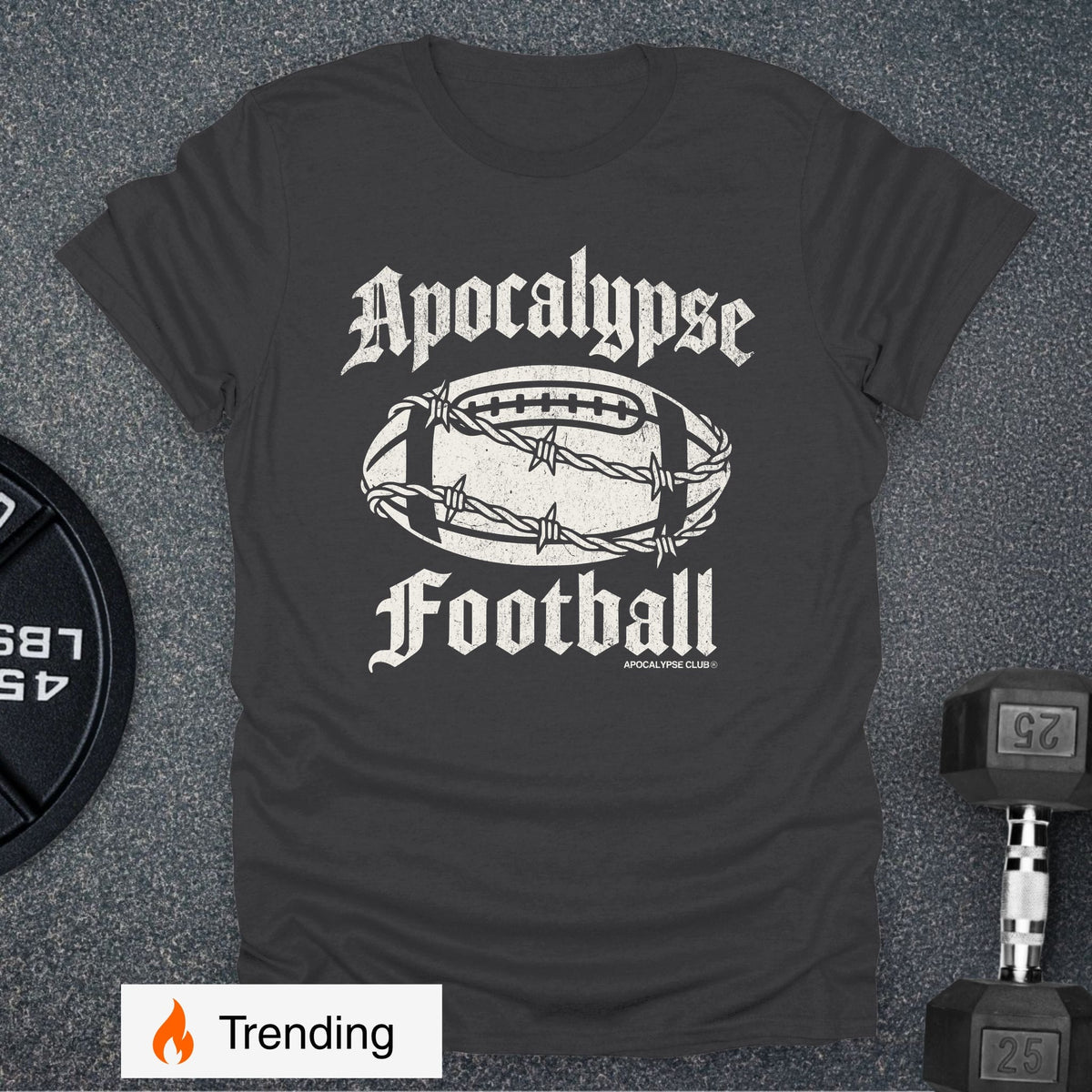 Apocalypse Club Apocalypse Football Charcoal gym t-shirt
