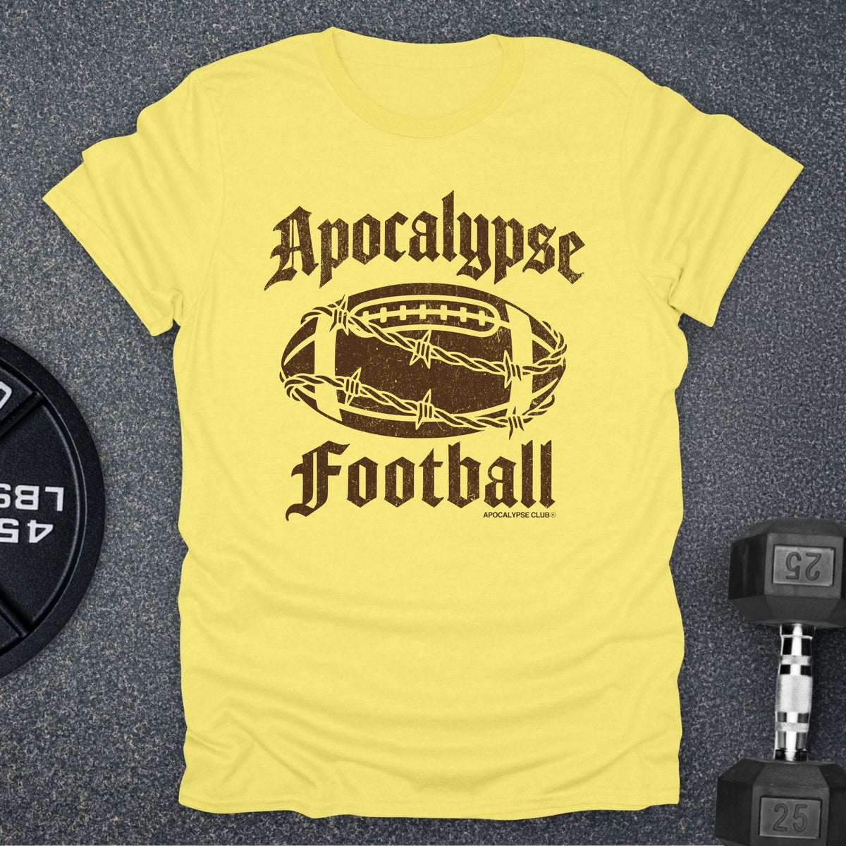 Apocalypse Club Apocalypse Football Cornsilk gym t-shirt