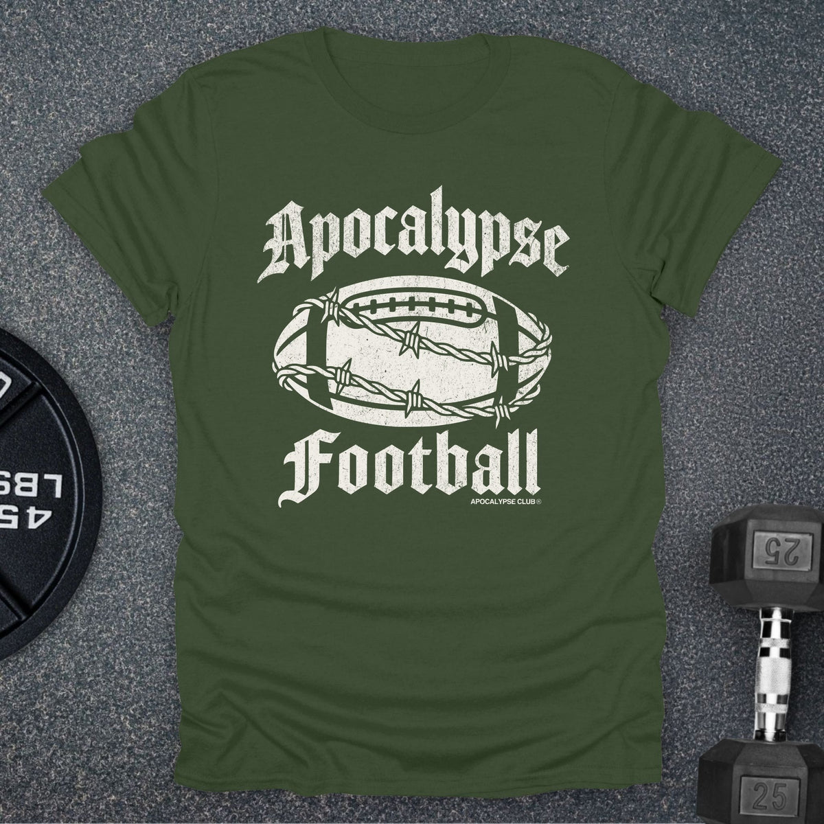 Apocalypse Club Apocalypse Football Military Green gym t-shirt